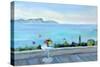 A Terrace Looking Out to Sea-Anne Durham-Stretched Canvas