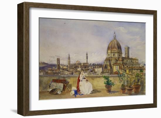 A Terrace Overlooking Florence from the Via Di Servi-Thomas Hartley Cromek-Framed Giclee Print