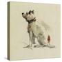 A Terrier, Sitting Facing Left (W/C on Paper)-Peter De Wint-Stretched Canvas