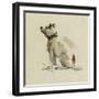 A Terrier, Sitting Facing Left (W/C on Paper)-Peter De Wint-Framed Giclee Print