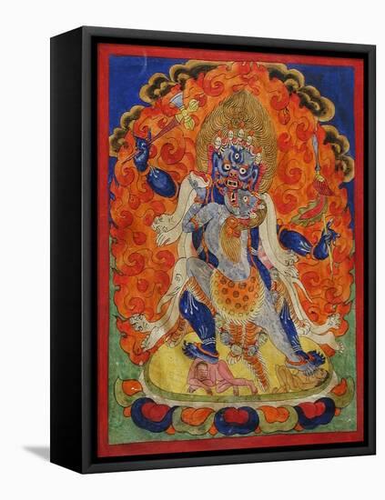 A Terrifying Deity in Yab-Yum, 19th century-Tibetan School-Framed Stretched Canvas