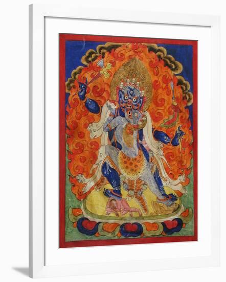 A Terrifying Deity in Yab-Yum, 19th century-Tibetan School-Framed Giclee Print