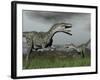 A Territorial Dispute Between Two Monolophosaurus Dinosaurs-null-Framed Art Print