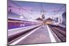 A TGV high speed train leaves the train station in Tours, Indre et Loire, Centre, France, Europe-Julian Elliott-Mounted Photographic Print