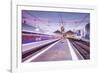 A TGV high speed train leaves the train station in Tours, Indre et Loire, Centre, France, Europe-Julian Elliott-Framed Photographic Print