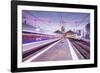 A TGV high speed train leaves the train station in Tours, Indre et Loire, Centre, France, Europe-Julian Elliott-Framed Photographic Print