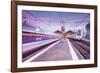 A TGV high speed train leaves the train station in Tours, Indre et Loire, Centre, France, Europe-Julian Elliott-Framed Photographic Print