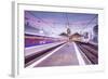 A TGV high speed train leaves the train station in Tours, Indre et Loire, Centre, France, Europe-Julian Elliott-Framed Photographic Print