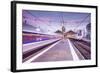 A TGV high speed train leaves the train station in Tours, Indre et Loire, Centre, France, Europe-Julian Elliott-Framed Photographic Print
