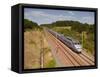 A Tgv Train Speeds Through the French Countryside Near to Tours, Indre-Et-Loire, Centre, France, Eu-Julian Elliott-Framed Stretched Canvas