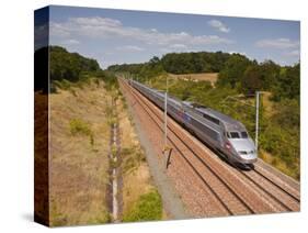 A Tgv Train Speeds Through the French Countryside Near to Tours, Indre-Et-Loire, Centre, France, Eu-Julian Elliott-Stretched Canvas