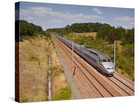 A Tgv Train Speeds Through the French Countryside Near to Tours, Indre-Et-Loire, Centre, France, Eu-Julian Elliott-Stretched Canvas