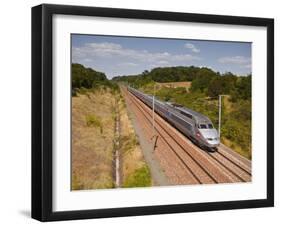 A Tgv Train Speeds Through the French Countryside Near to Tours, Indre-Et-Loire, Centre, France, Eu-Julian Elliott-Framed Photographic Print