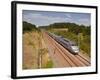 A Tgv Train Speeds Through the French Countryside Near to Tours, Indre-Et-Loire, Centre, France, Eu-Julian Elliott-Framed Photographic Print