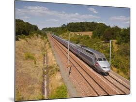 A Tgv Train Speeds Through the French Countryside Near to Tours, Indre-Et-Loire, Centre, France, Eu-Julian Elliott-Mounted Photographic Print