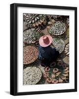 A Thai Woman Sells Dried Fish in Bangkok, Thailand, January 26, 2007-Apichart Weerawong-Framed Photographic Print