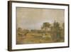 A Thames Backwater with Windsor Castle in the Distance-J. M. W. Turner-Framed Giclee Print