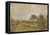 A Thames Backwater with Windsor Castle in the Distance-J. M. W. Turner-Framed Stretched Canvas