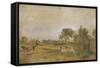 A Thames Backwater with Windsor Castle in the Distance-J. M. W. Turner-Framed Stretched Canvas