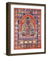 A Thang-Ka Depicting the Mahasiddha Bir Va Pa, C. 1600-null-Framed Giclee Print