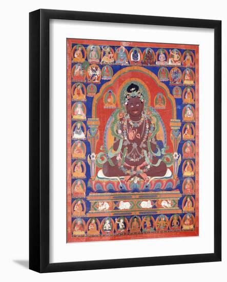 A Thang-Ka Depicting the Mahasiddha Bir Va Pa, C. 1600-null-Framed Giclee Print