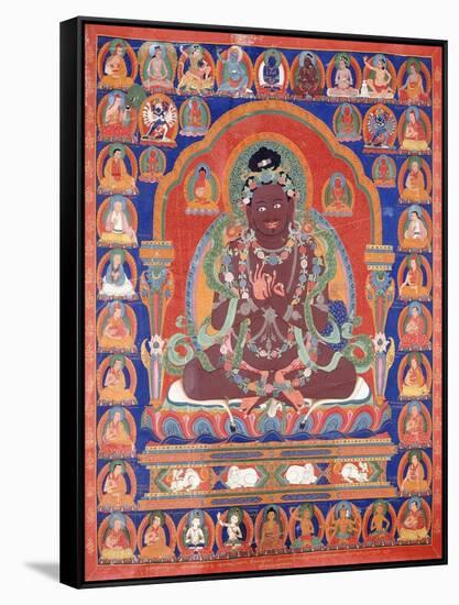 A Thang-Ka Depicting the Mahasiddha Bir Va Pa, C. 1600-null-Framed Stretched Canvas