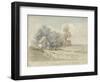 A Thatched Cottage and Trees at the Turn of a Country Road (Pen and W/C on Paper)-James Ward-Framed Giclee Print