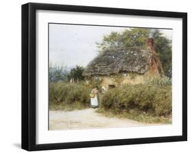 A Thatched Cottage Near Peaslake, Surrey-Helen Allingham-Framed Giclee Print