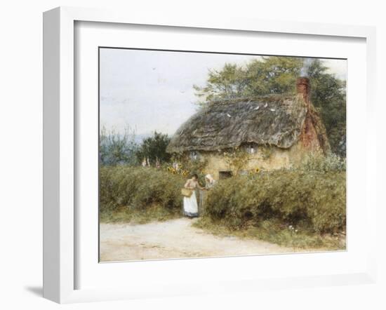 A Thatched Cottage Near Peaslake, Surrey-Helen Allingham-Framed Giclee Print