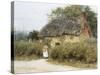 A Thatched Cottage Near Peaslake, Surrey-Helen Allingham-Stretched Canvas