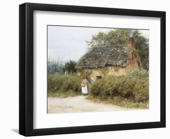 A Thatched Cottage Near Peaslake, Surrey-Helen Allingham-Framed Premium Giclee Print