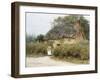 A Thatched Cottage Near Peaslake, Surrey-Helen Allingham-Framed Premium Giclee Print
