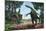 A Therizinosaurus Prevents a Young Tarbosaurus in His Hunt for Gallimimus-null-Mounted Art Print