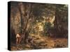 A Thicket of Roe Deer at the Stream of Plaisir Fontaine-Gustave Courbet-Stretched Canvas