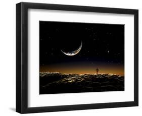 A Thin Veil of Gaseous Material Surrounding the Blue-White Star Vega-null-Framed Photographic Print