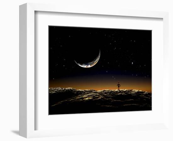 A Thin Veil of Gaseous Material Surrounding the Blue-White Star Vega-null-Framed Photographic Print