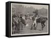 A Thirty-Mile Race at Los Angeles, California, Changing Horses-null-Framed Stretched Canvas