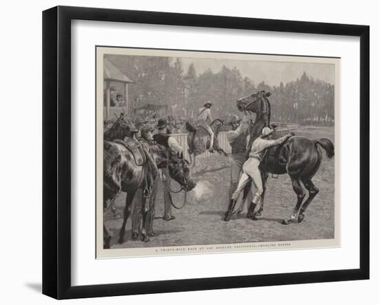 A Thirty-Mile Race at Los Angeles, California, Changing Horses-null-Framed Giclee Print