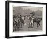 A Thirty-Mile Race at Los Angeles, California, Changing Horses-null-Framed Giclee Print