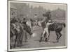 A Thirty-Mile Race at Los Angeles, California, Changing Horses-null-Mounted Giclee Print