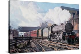 A 'Thompson' B1 Class Moving Empty Stock on a Cold February Morning, 1998-David Nolan-Stretched Canvas