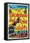 A Thousand and One Nights, Center: Cornel Wilde, Adele Jergens, Top Right: Phil Silvers, 1945-null-Framed Stretched Canvas