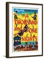 A Thousand and One Nights, Center: Cornel Wilde, Adele Jergens, Top Right: Phil Silvers, 1945-null-Framed Art Print