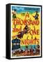 A Thousand and One Nights, Center: Cornel Wilde, Adele Jergens, Top Right: Phil Silvers, 1945-null-Framed Stretched Canvas