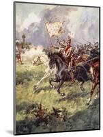 "A Thousand Knights are Pressing Close Behind the Snow-White Crest"-Archibald Webb-Mounted Giclee Print