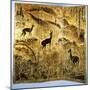 A Three-Fold Lacquer Screen, Depicting Deer in a Landscape of Hills-Jean Dunand-Mounted Giclee Print