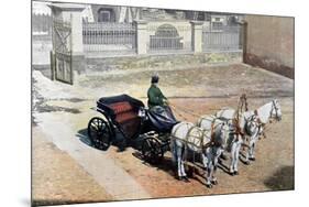 A Three-Horse-Drawn Troika in Summer, Russia, C1890-Gillot-Mounted Giclee Print
