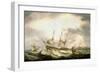 A Three Master adrift in the Downs with help at Hand-Thomas Luny-Framed Giclee Print