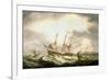 A Three Master adrift in the Downs with help at Hand-Thomas Luny-Framed Giclee Print