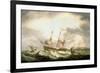 A Three Master adrift in the Downs with help at Hand-Thomas Luny-Framed Giclee Print